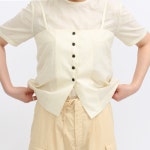 [LTC] 여성 레이어드 버튼 블라우스 레몬크림 : 엘티씨