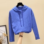 여름 후드티셔츠 얇은 긴팔티 캐주얼 실키 봄 여성 화이트 : 차이나셀렉트