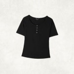 매장 정품  게스 여성 스냅버튼 골지 반팔티 [YP2K2433] : 서라영3