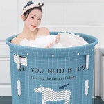 원터치 접이식 욕조통 원룸 깊은욕조 간이목욕탕 : 하늘은하수