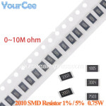 50pcs 2010 SMD 저항기 1 5 0.75W 010M 0 0.1 0.2 2.2 5.6 6.8 10 47 51 100 200 680 820 1K 6.8K 10K 20K 30 : 소리상점몰