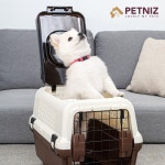 펫니즈 강아지 고양이 켄넬 이동장 애견 캐리어 케이지 더블도어 PNZ-CA1000 M 1개 : 바다하늘입니다.