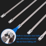 Bemaka 스테인리스 스틸 메탈 케이블 타이 H-082-100PCS 내후성 강력 고정용 : 멀티스토어6