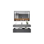 화장실 수납장 가벼운 럭셔리 패널 지능형 욕실 캐비닛 Meuble Rock Salle De Bain 목재 세면대 이중 대야 가정용 : 청림다이쏘
