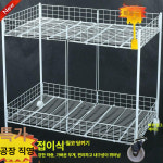 이동식 철제 가판대 플리마켓 판매대 매대 노점 진열대 소형 3층 블랙 아웃도어 내구성 휠 : 다나와스토어.