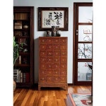 한의원 약방 서랍장 선반 한의사 사물함 약재 적갈색 나무 약국 : 하루온리