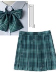 프레피 나비 스커트 체크 무늬 여성 넥타이 자홍 체크 스커트자홍 체크 넥타이 : 딸기마켓7