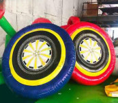 대형 바퀴굴리기 용품 체육대회 빙글빙글 바퀴 롤러 볼 굴렁쇠 충전식 타이어 1.5m : 따뜻한형제들