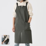 NewWana 편한 앞트임 캐주얼 앞치마 카페/공방/미술/주방 앞치마 : NEW1STORE