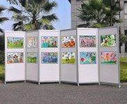 사진 전시대 접이식 스탠드 이젤 스튜디오 예술 작품 단일 60x160cm 화이트백판 포함 : 엘피제이