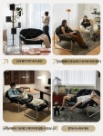 모던해빗 1인 라운지의자 소파 허리안아픈 독서의자 대기용 침대형 레트로 A_블랙프레임_블랙_오염방지가죽 : 구매대행서비스