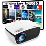 야외용 프로젝터 스크린 홈 시어터용 미니 1080P 240인치 영화 7500Lux 휴대용 비디오 스마트폰/TV 스틱/PS5/PC/노트북 호환 : 오션유닛40