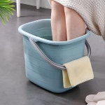 손잡이 11L 가정용 물통 플라스틱 원예 양동이 세탁 직사각형 걸레 목욕 저장통 : 월드더블유비