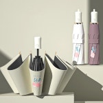 cu 튤립 3단 자동 우산 uv 차단 양산 접이식 초경량 우 고급 답례품 판촉물 양우산 : JS21