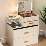 화장대 세트 투명 클래식 고무나무 침대화장대 안방 미니 : 이루어지는