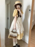 알프스소녀 복고풍 옷 하이디 코스튬 의상 목장 C.노랑 원피스커버 드레스 세트 S 37.5~45kg 허리 66cm 내 : 호언직구