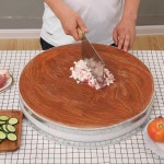 정육점 도마 원형 위생 은행나무 1.직경 나무도마 시장용 튼튼한 1.직경 38cm x 두께 7cm : 하루유통상사