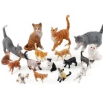 강아지 고양이 장식품 인테리어 소품 미니어처 농장 인형 교육 동물 모델 피규어 장난감 세트 장식 파티 호의 : 알차다마트