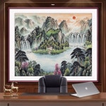 대형 동양화 액자 40x80 산수화 80x80cm 그림 풍경 수묵화 인테리어 : 이지원차이나