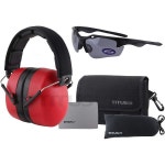 TITUS 3 시리즈 37 NRR 소음 차단 청력 보호장치 및 G18 편광 Sculpt Z87.1 안전 안경 세트 레드 : 꼬꼬23