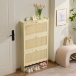 슬림신발장 현관 신발정리대 신발장 사무실 수납장 단층 17cm-크림색 2문 50cm : 에스유 구매대행