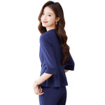 여성 네이비 정장 반팔 소매 여름 7부 : 지유세븐