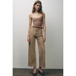 [정품] 자라 청바지 데님진 데일리 바지 데님팬츠 ZW COLLECTION WIDE LEG 하이웨이스트 - 샌드/브라운 : 비토홀딩스