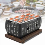 항아리바베큐 그릴세트 화로구이 바베큐 스토브 직사각형 용광로 절연 나무 팔레트 일본 요리 숯불 알코올 도구 : 정짱777