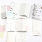 다이어리속지 날짜형 플래너속지 M5 20매 삼단 접이식 다채로운 루즈리프 노트 리필 스프링 바인더 내지 주간월간 할 일 목록줄격자... 