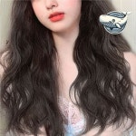 편안한 긴 웨이브 가발 자연스러운 갈색 컬 : 나카무신