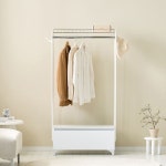 [히트가구] C1304 선반 800서랍 다리형 행거 2colors : 핫트랙스