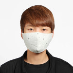 별패턴 3겹 필터 면마스크 패션 천마스크 (그레이) : 빌려온고양이