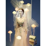 해파리 조명 랜턴 공원 램프 상품 수족관 장식 무드등 LED : 장미.