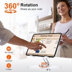 크레아드림 아크릴 태블릿 스탠드 홀더 360도 회전 베이스 접이식... 가능 투명 데스크 홈 오피스용 iPad Pro Air Mini 등 호환 : 단비모터스2