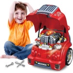 교육 놀이 시스템 영재 어린이용 인터랙티브 대형 트럭 엔진 장난감 - 탈착식 부품 조명 소리 도구 빌더가 포함된 완벽한 정비 키트 : 행복한직구샵94