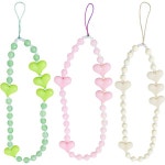 3PCS 귀여운 하트와 진주 구슬 휴대폰 매력 - 수제 컬러풀 장식 랜야드 스트랩 Eax-158 : 하다고 11호