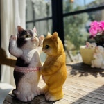 고양이 소품 귀여운 캐릭터 장식품 책상 줄자 가드닝 꾸미기 조각상 인형 정원 모형 미니어처 : 클로드픽