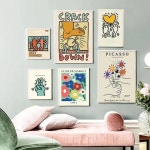 악당 포스터 꽃 잎 캔버스 회화 바우 하우스 핸드 벽 아트 장식 거실 침실에 적합 1. 15x20cm No Framed : 해외다모아2호점