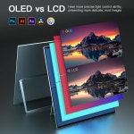 휴대용 모니터 OLED 13.3인치 듀얼 스크린 트리플 익스텐더 1080P 노트북 미니 PC 게임 콘솔용 : 섬이픽