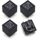 4 PCS 카 릴레이 5 핀 12V 시동 범용 트럭블랙 : 토리너스