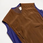 구호 레이온 배색 슬리브리스 원피스 G1285 : 어니크