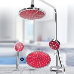 원형 빨간 레드 해바라기 샤워기헤드 세트 욕실 소나기 화장실 폭포 수전 해바라기용 : 바이풀샵