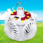 파티오 천장팬 선 야외 태양열 팬 축구 디자인 캐빈 전망대 차고 헛간 농장용 접이식 후크 램프 : 해외다모아17호점