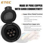 ETEC Ev 충전 콘센트 유형 2 콘센트 커넥터는 유럽 표준 Iec 62196-2 32a 32a모터 잠금 장치 포함를 보호합니다. : 뉴글로벌스토어