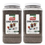 Badia 유기농 치아 씨앗, 2.5kg(5파운드) (2팩) - 오메가3가 풍부한 슈퍼푸드, 스무디 및 베이킹을 위한 섬유질 및 단백질, 글루텐 프리, 코셔... 