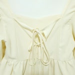 스퀘어넥 퍼프소매 백리본 블라우스 f_S0187 : 마데인빈티지