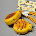 에어팟 프로 4 3 2 1 세대 케이스 굿즈 AirPods Pro Pro2 이어폰 3D Taiyaki 만화 실리콘 보호 헤드폰 상자 펜던트 커버 포함 : 산인고릴라