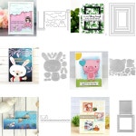 돼지 토끼 직사각형 프레임 스크랩북 카드 공예 제작용 다이 커팅 인터랙티브 스윙 미니 셰이커 윈도우 1. H3473 : 에이치에스라이프몰43호점