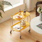 트롤리 카트 사이드 테이블 티 커피 바퀴 달린 이동식 거실 주방 사무실 : 아리스트