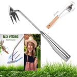 농기구 잡초제거 다용도형 업그레이드된 잡초 제거기 원예 도구 제초 손잡이 포함 수동 3개의 치아가 있는 강철 재질 농장 정원용 : 제이해외유통